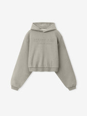 Womens Embossed FW26 Modern Cropped Hoodie