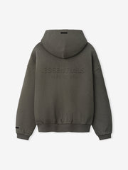 Embossed FW26 90s Relaxed Zip-Up Hoodie