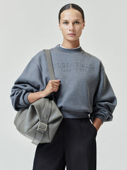 Womens Embossed FW26 Modern Cropped Crewneck