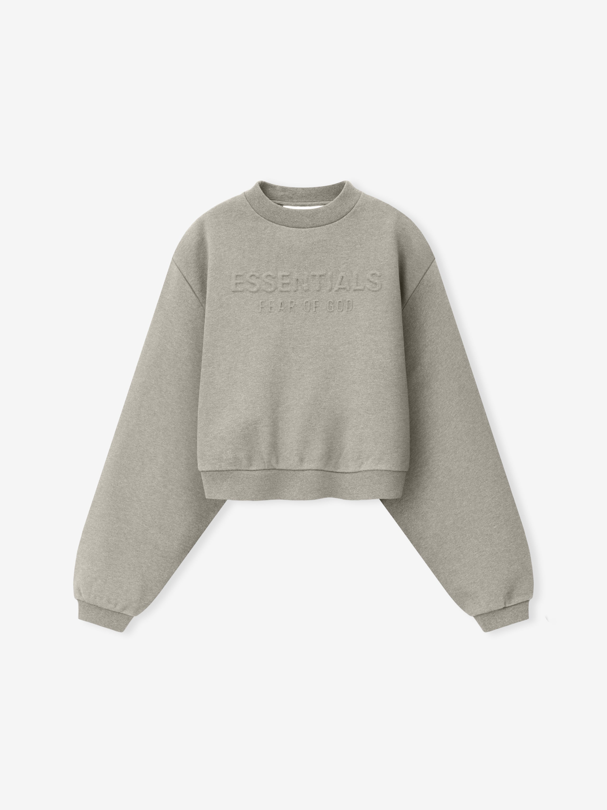 Womens Embossed FW26 Modern Cropped Crewneck