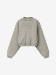 Womens Embossed FW26 Modern Cropped Crewneck