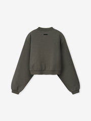 Womens Embossed FW26 Modern Cropped Crewneck