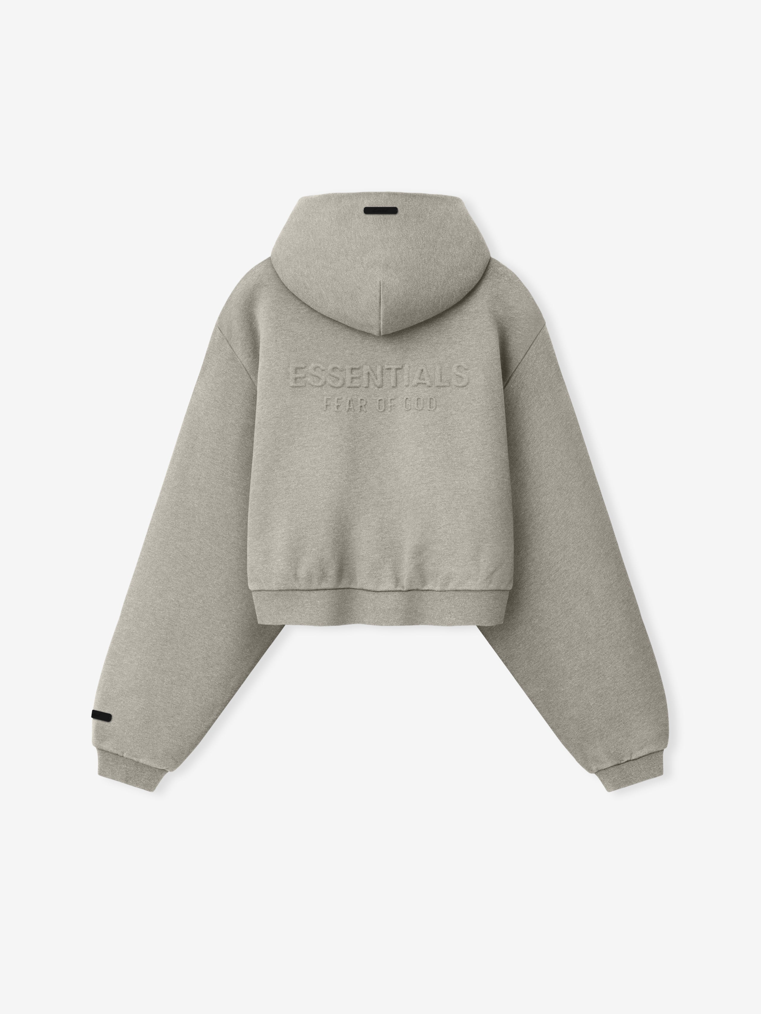 Womens Embossed FW26 Cropped Zip-Up Hoodie